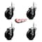 Service Caster 4'' Hard Rubber Wheel Swivel 7/16'' Grip Ring Stem Caster Set, 4PK SCC-GR20S414-HRS-716138-4 - alternate 2